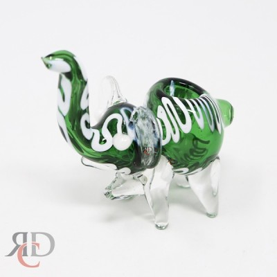 ANIMAL PIPE WHITE ART ON GREEN ELEPHANT ANML850